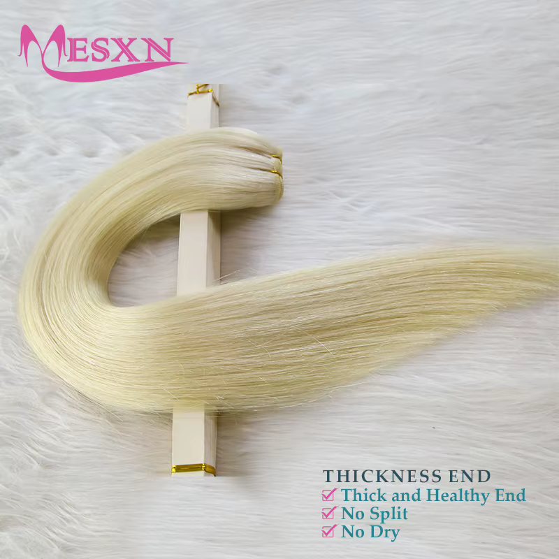 MESXN Extensions de trame de cheveux paquets européens Remy 100% Extension
