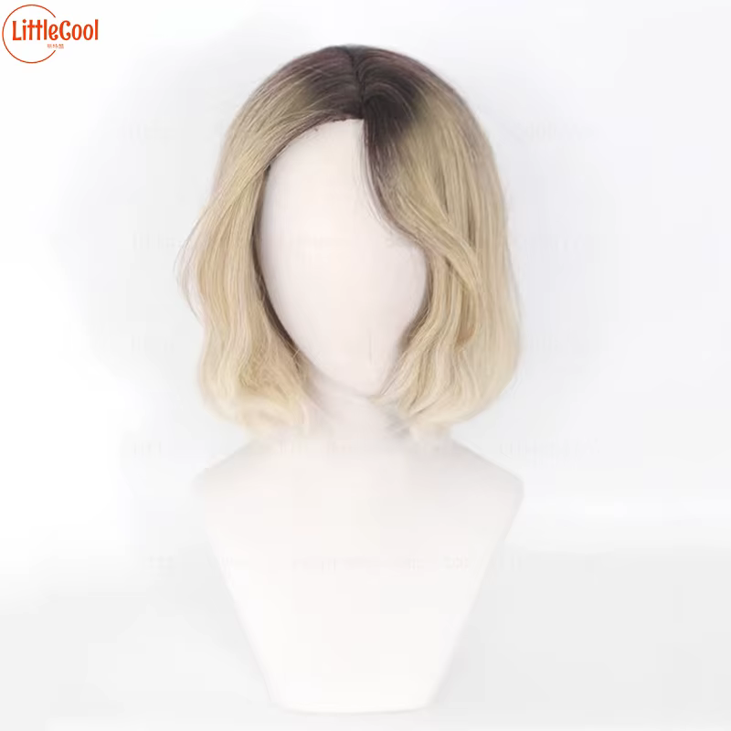Gwen Stacy Cosplay perruque teinture teint blond rose dégradé