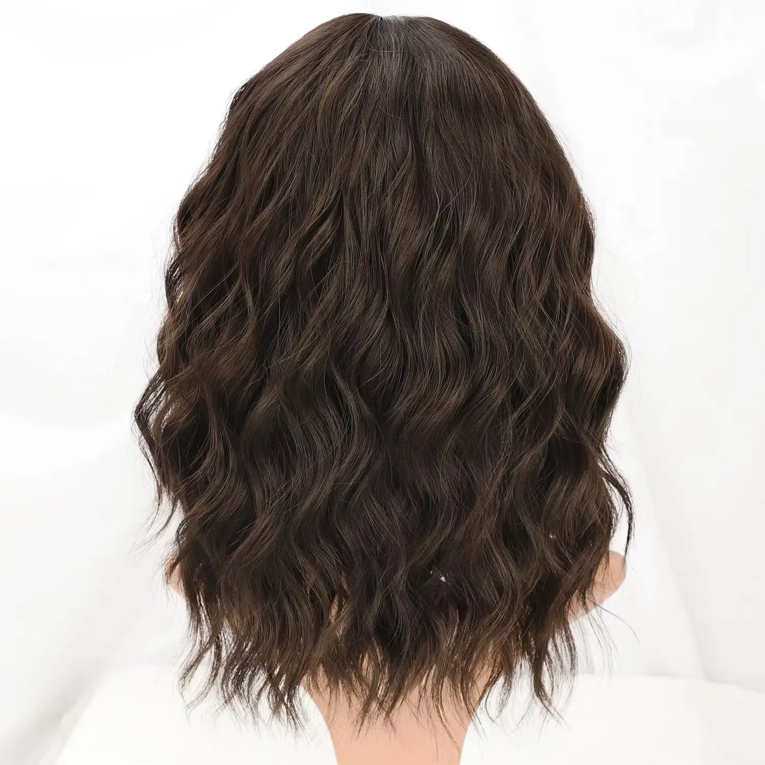 Perruque synthétique à boucles avec frange – Coiffure quotidienne polyvalente pour femme