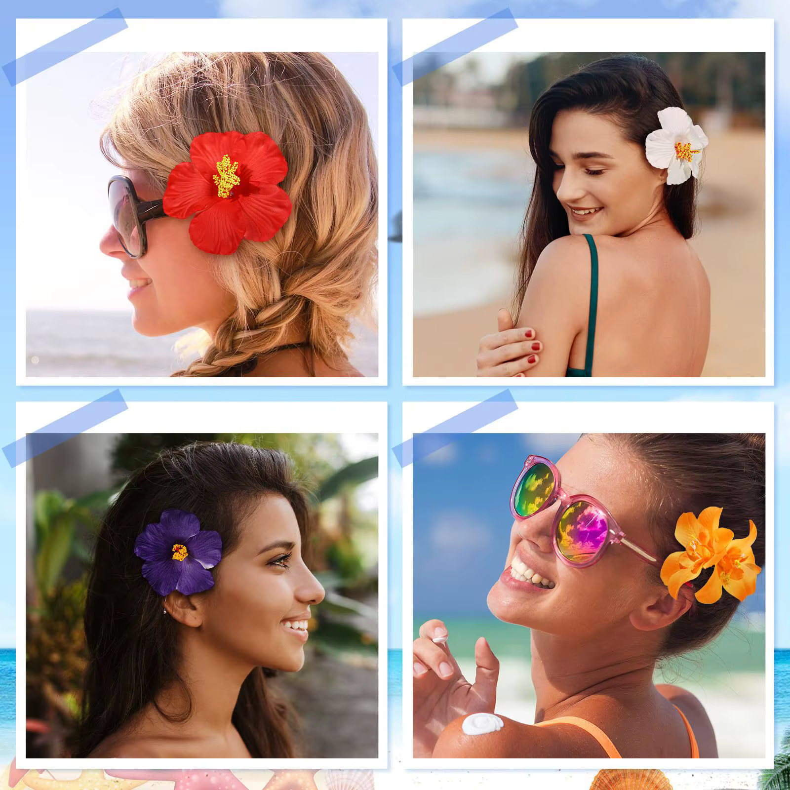 Bandeau de cheveux en fleurs d'hibiscus