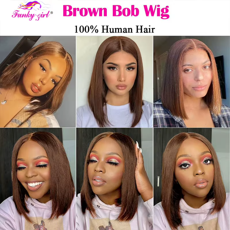 Perruque Bob Lace Frontal Wig naturelle brésilienne Remy