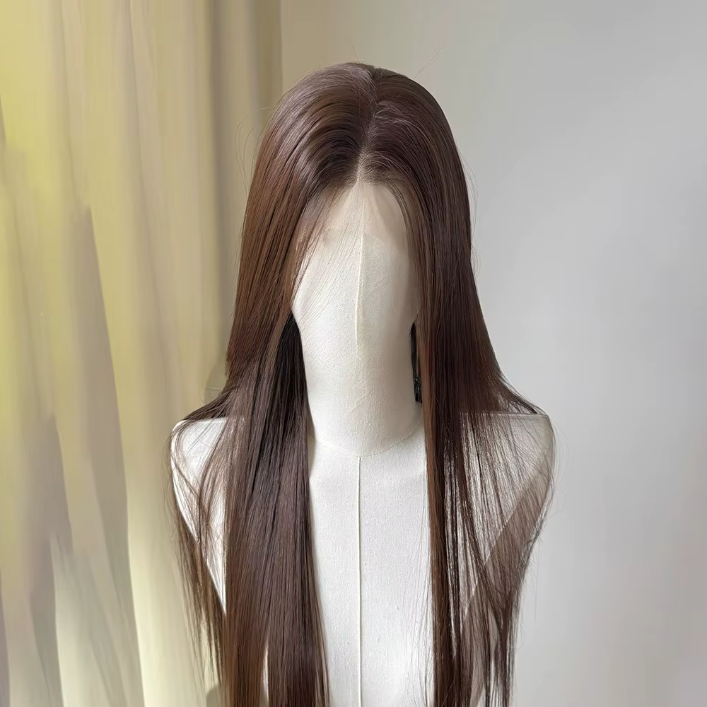 Perruque Lace Front Wig synthétique noire 26 pouces