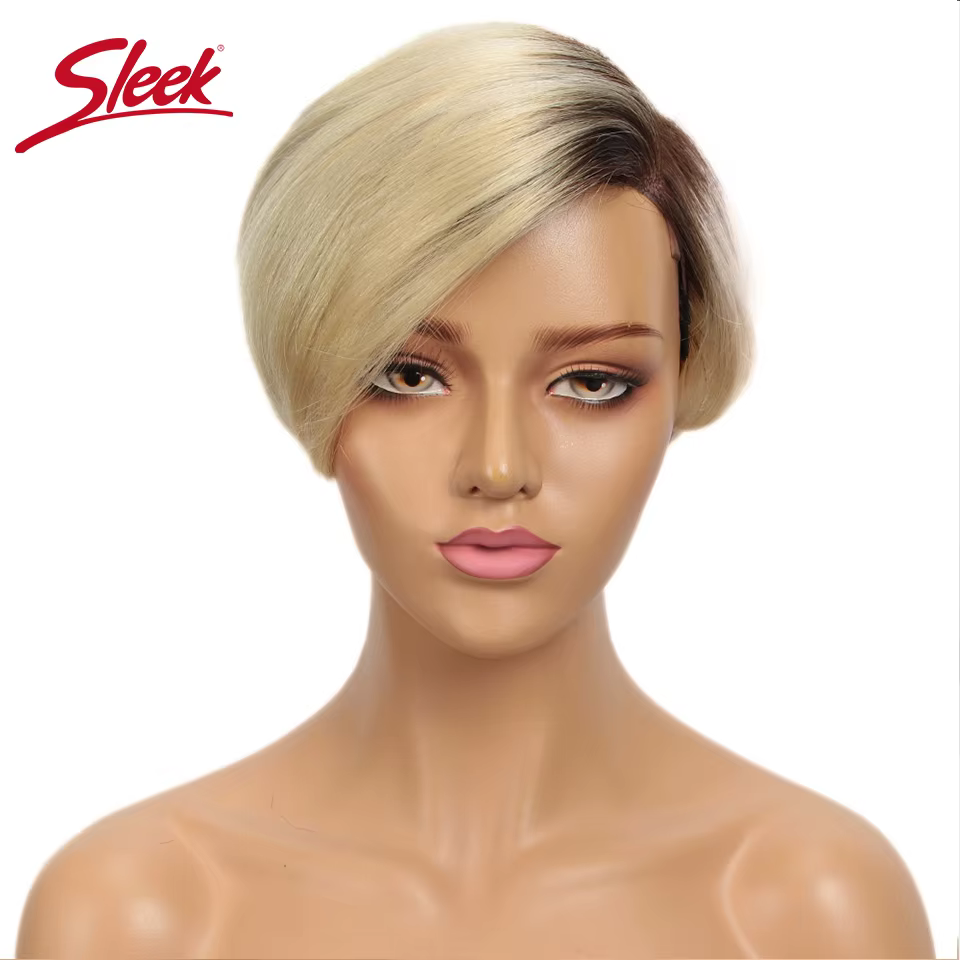 Perruque Bob Lace Front Wig Remy brésilienne naturelle, cheveux lisses, blond élégant, noir foncé, gris, 613