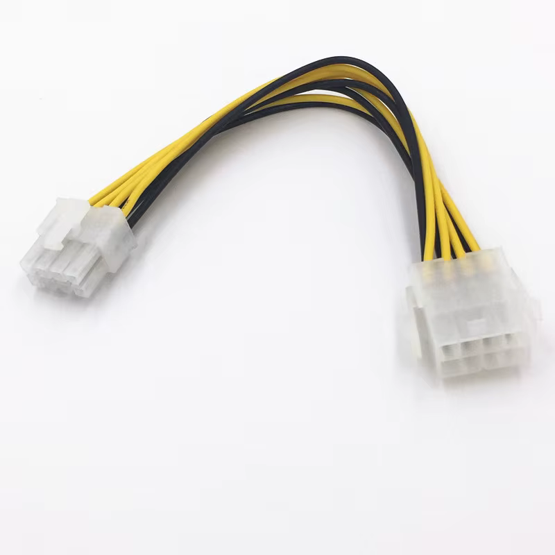 Câble d'extension d'alimentation ATX 8 broches 12V CPU EPS P4, câble d'extension de 8 broches 18cm, alimentation 18awg pour Machine minière Bitcoin Miner