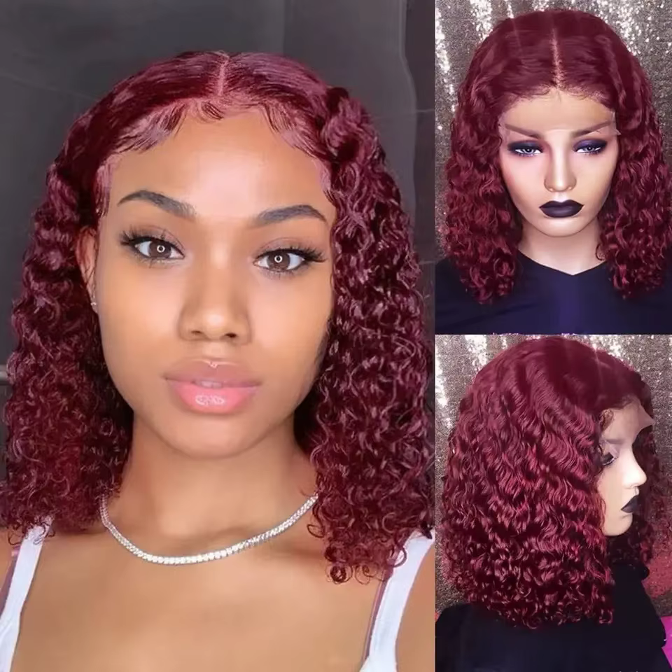 Perruque Lace Front Wig synthétique bouclée caution-99J