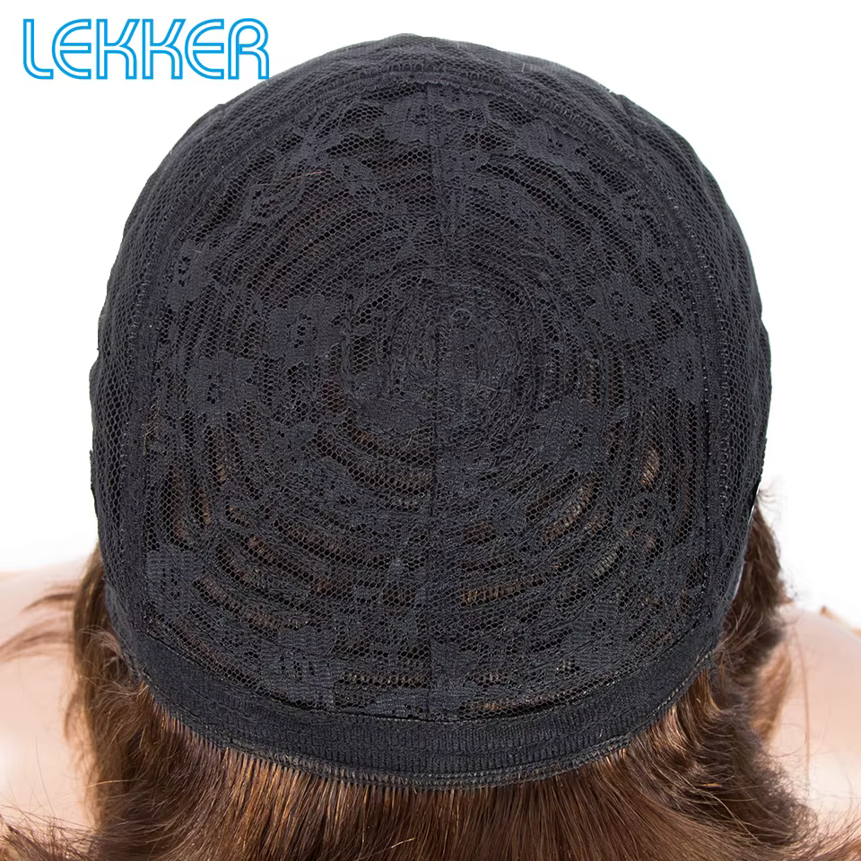 Lekker court profond ondulé Bob 100% perruque de cheveux humains avec frange pour les femmes brésilien Remy