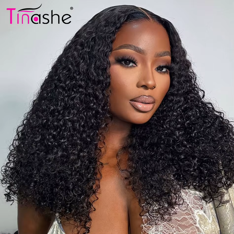 Tinashe Double dessiné pleine et volumineux bouclés perruque de cheveux humains 250 densité Pull & Go sans colle 6 × 5