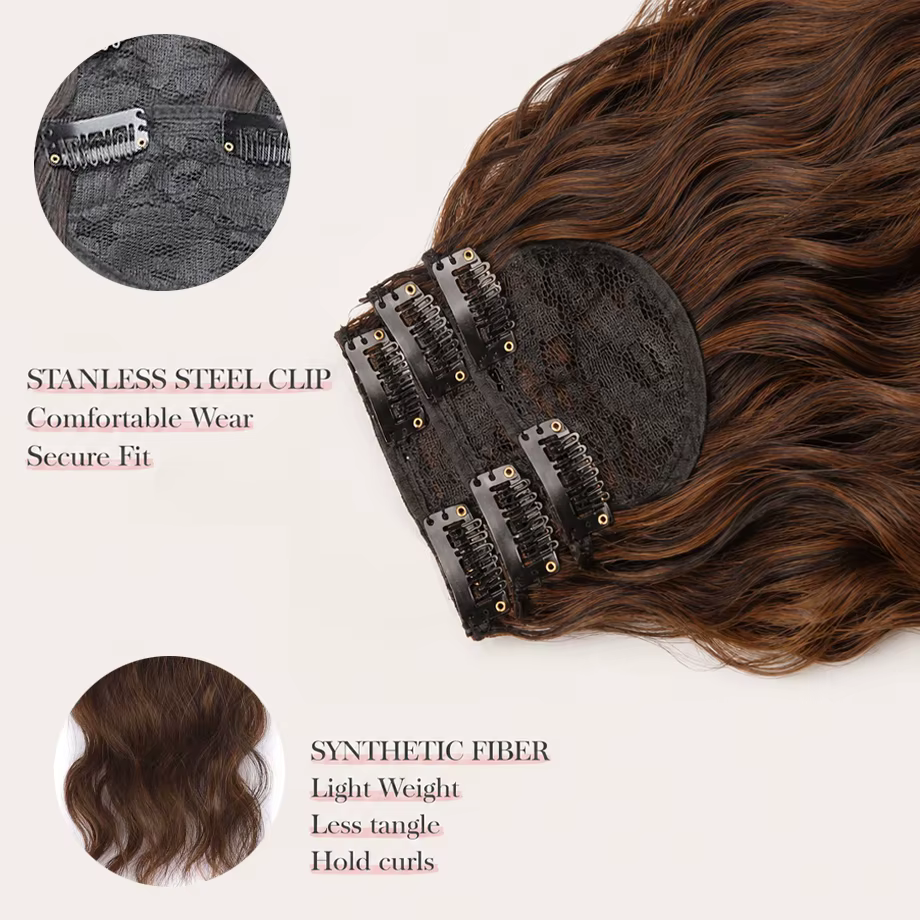Extensions de cheveux à clipser pour femmes - 3 pièces