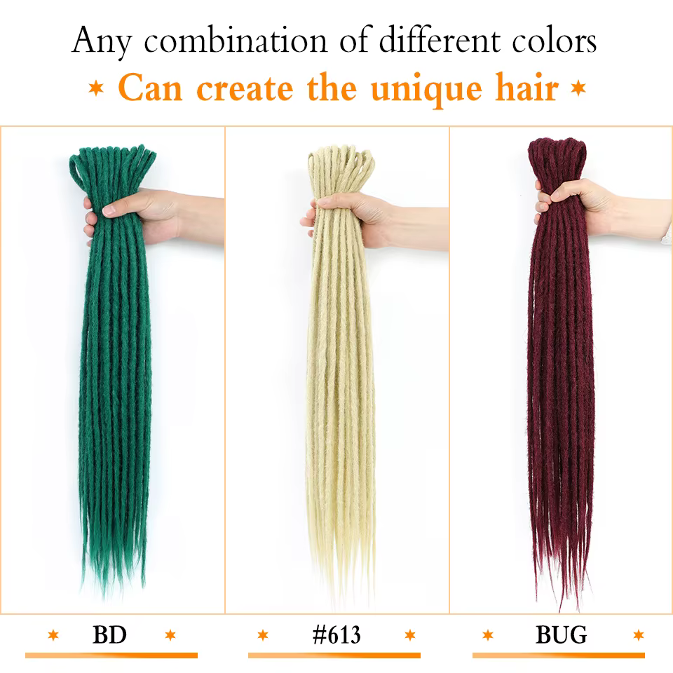 Extensions DE cheveux synthétiques Dreadlock à Double extrémité