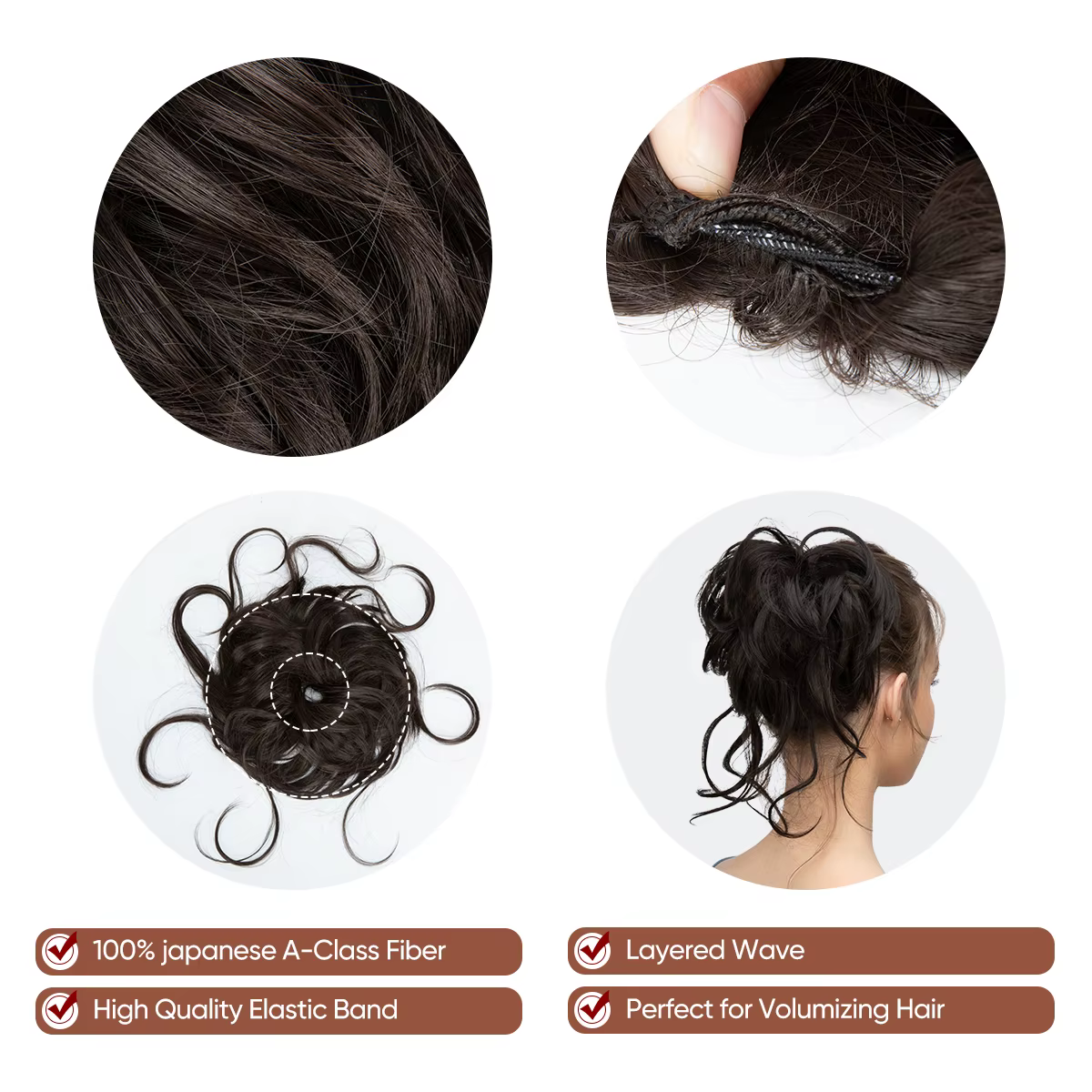 Postiches chignon synthétique pour femmes