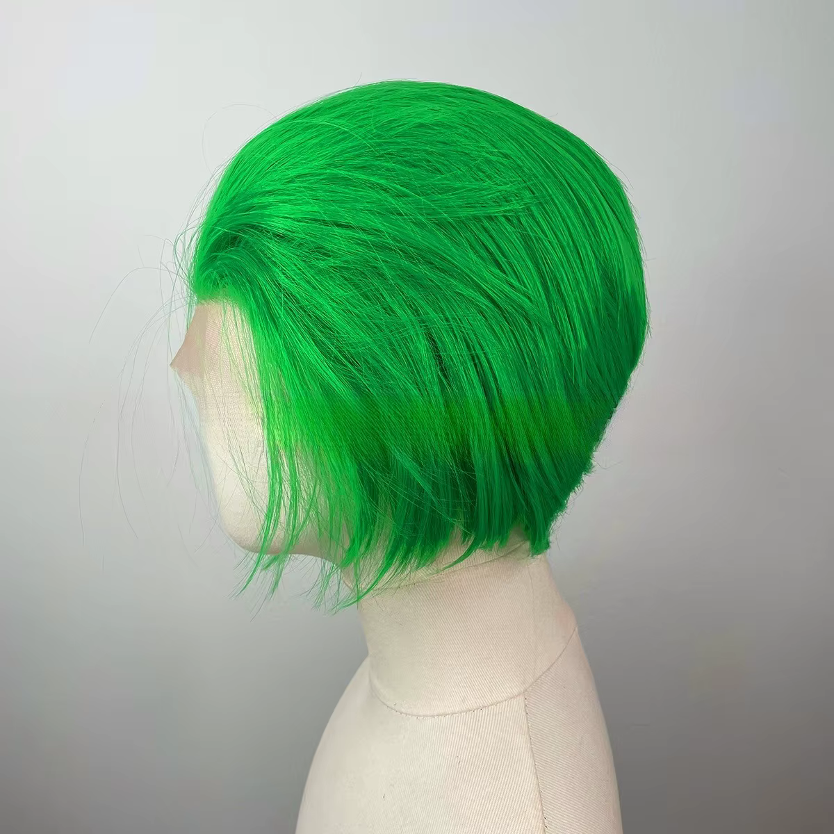 Perruque Bob Lace Front Wig synthétique courte vert clair