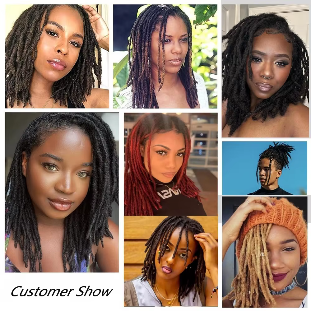 Extensions de dreadlocks en cheveux humains colorées de 4 à 30 pouces