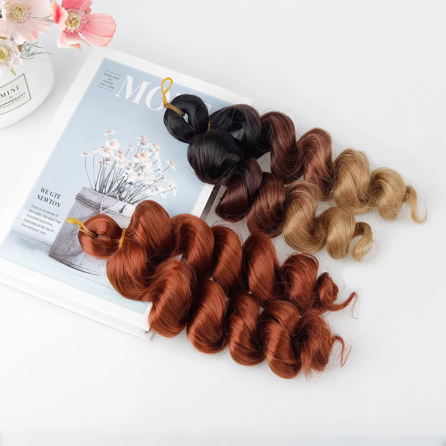 Extensions de cheveux synthétiques bouclés à la française