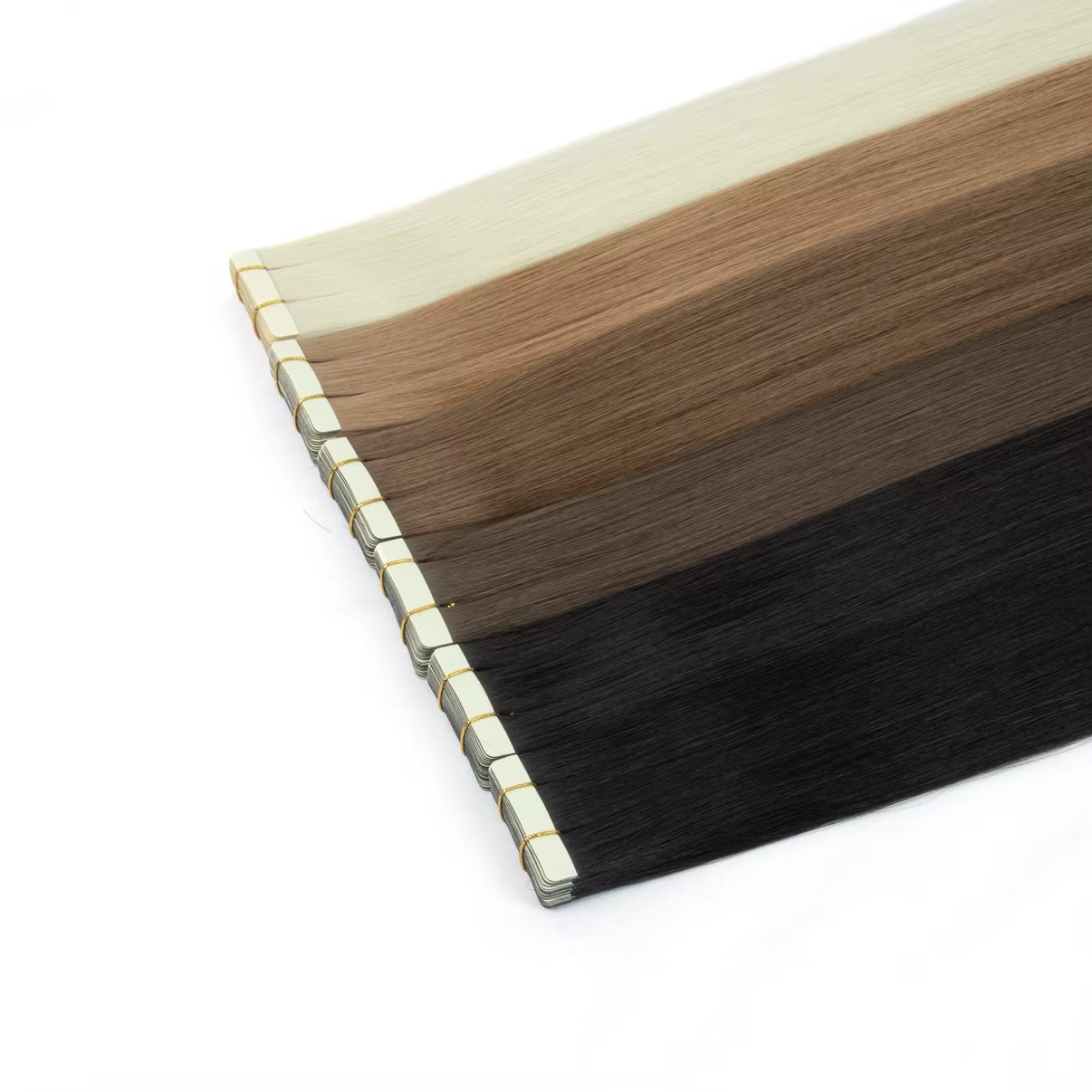 Extensions de cheveux synthétiques à bandes adhésives de qualité salon, trame droite, 50g/20 pièces, extensions adhésives pour femmes pour une installation facile