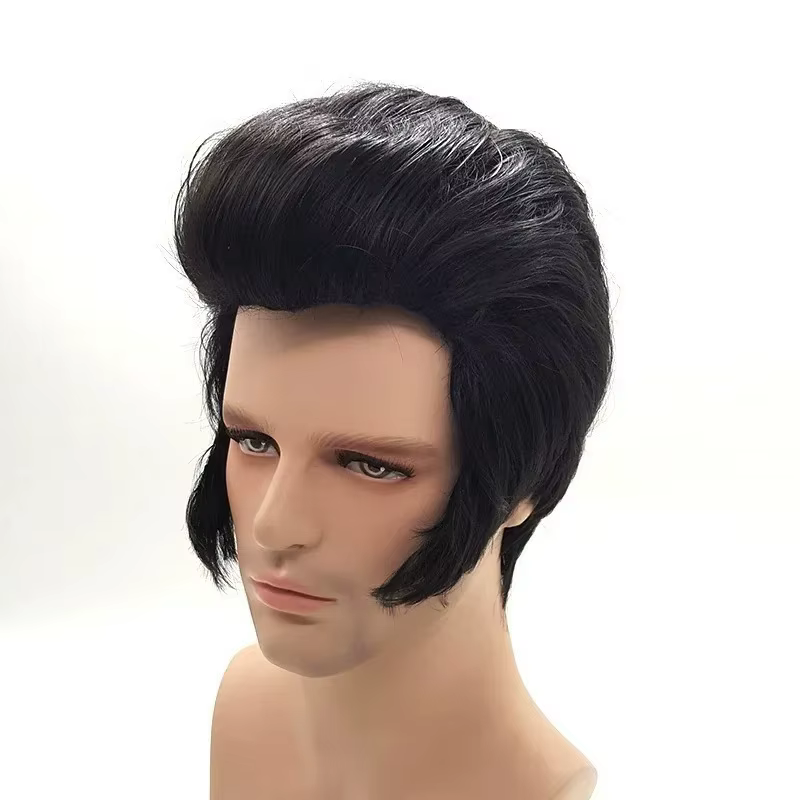 Perruque de cosplay Elvis Presley pour homme - Cheveux synthétiques résistants à la chaleur