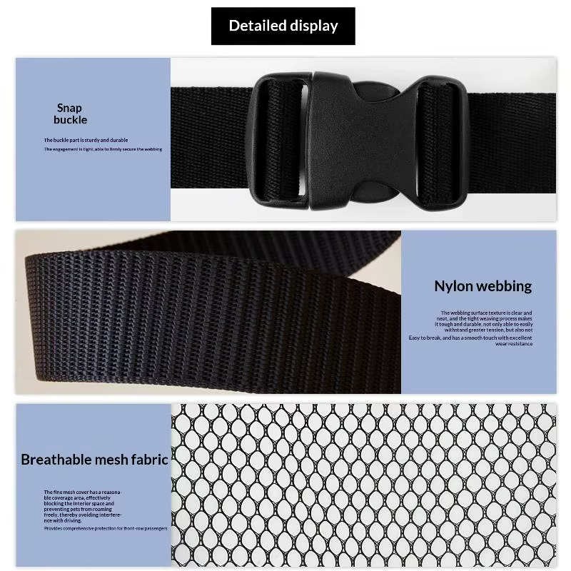 Barrière pour chien de grande taille pour voiture, filet de sécurité réglable en maille, protection flexible pour siège arrière, protection sécurisée du véhicule