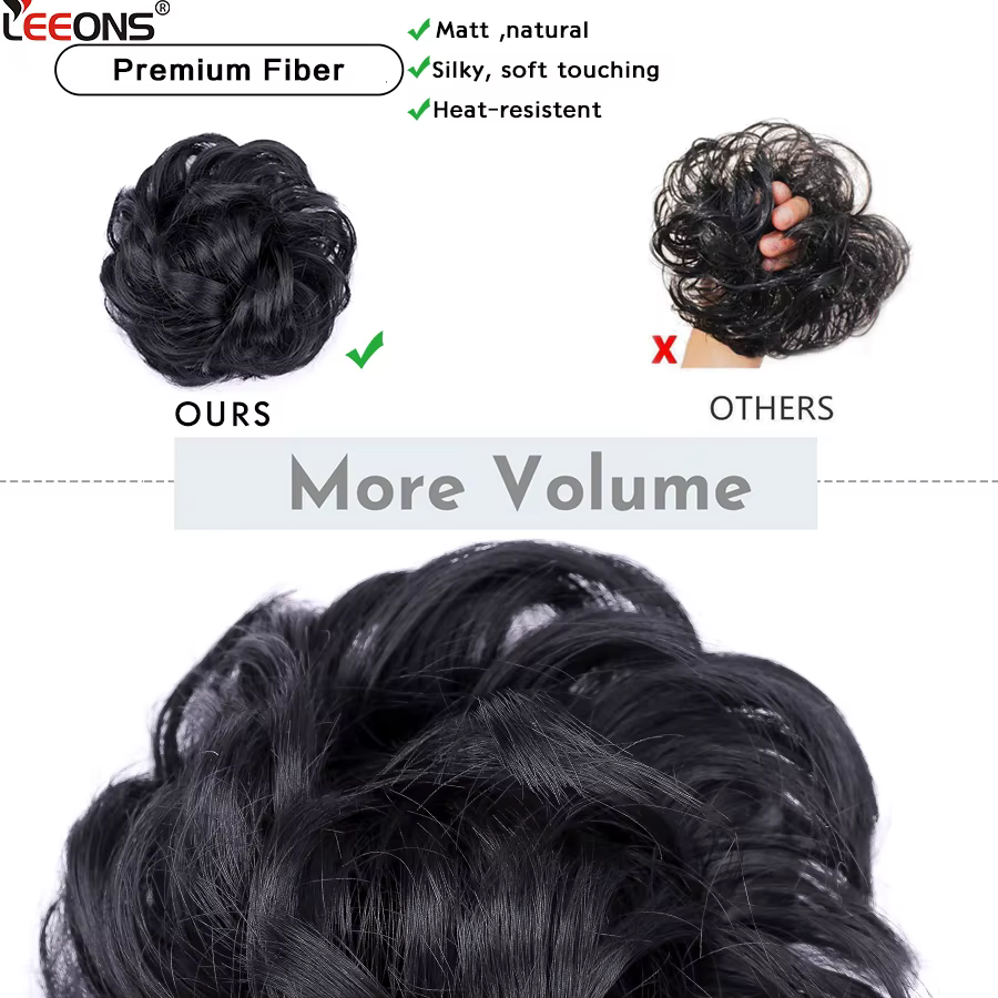 Chignons synthétiques bouclés élastiques