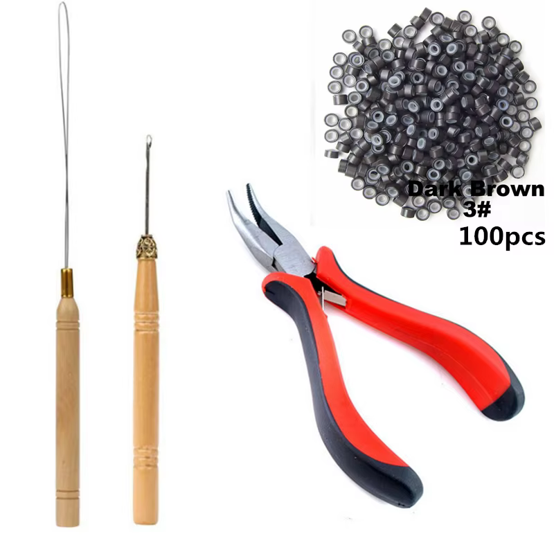 Kit d'outils d'extension de cheveux i-tip avec pince