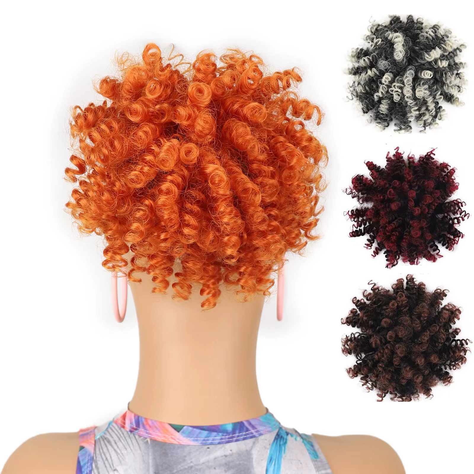 Jeedou Chignon Afro bouffant africain bouclés beignet cheveux