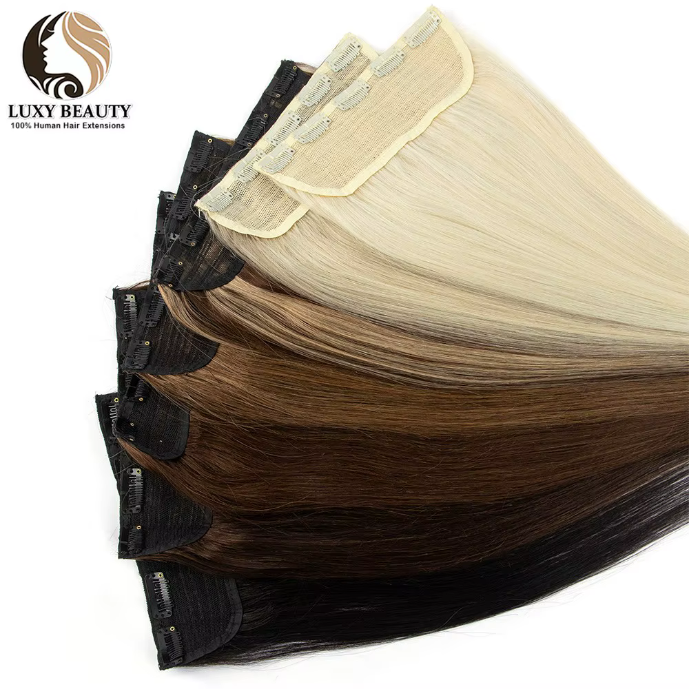 Extensions de cheveux naturels Remy à Clip blond