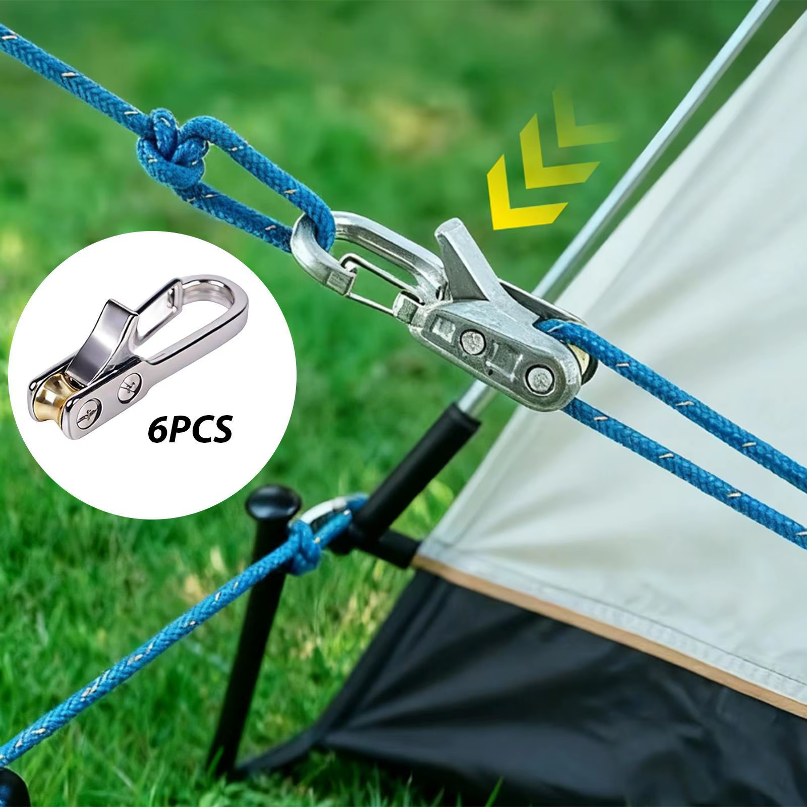 Tendeur de corde extérieur portable pour tente, bateau, usage domestique et corde à linge