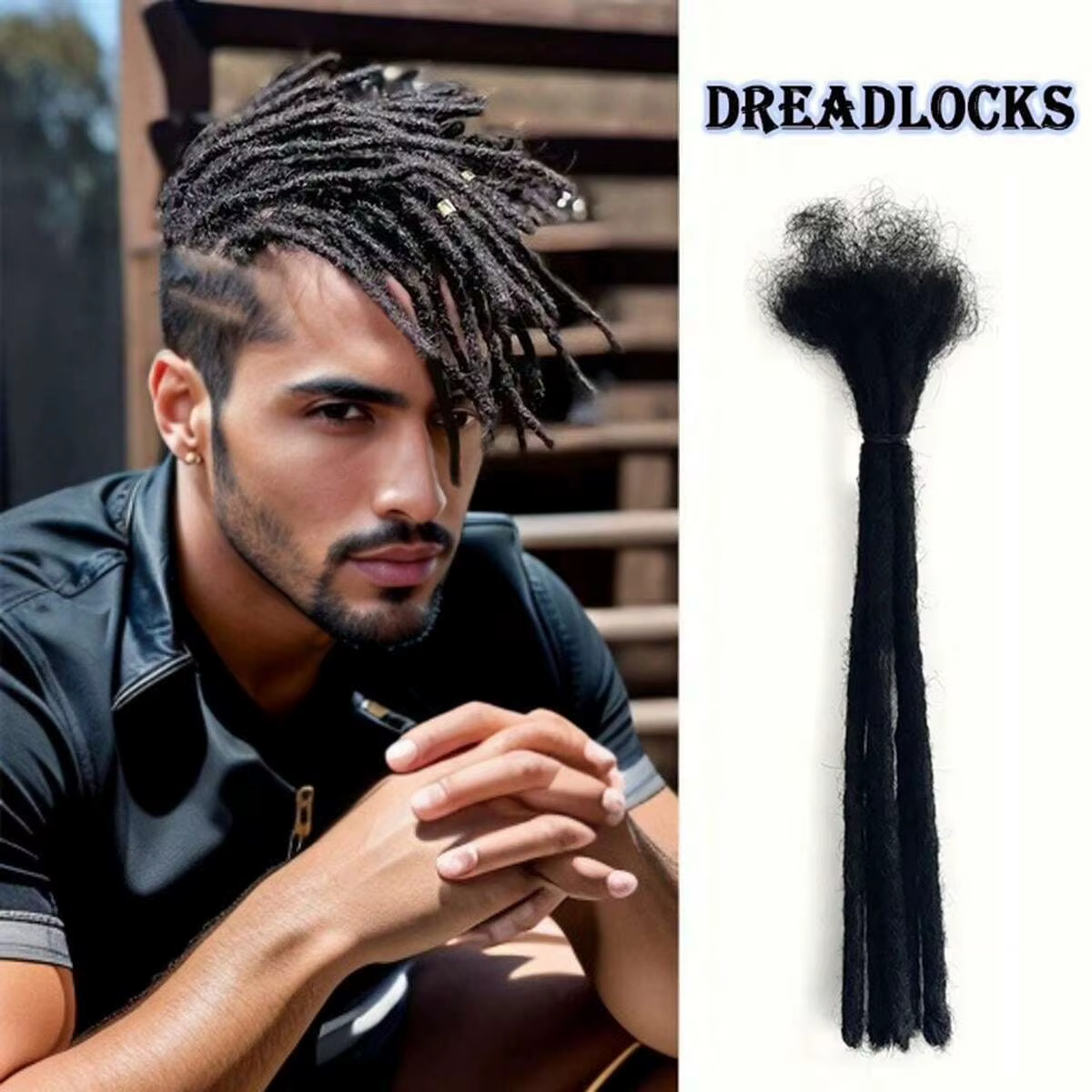 6-12 poucesDreadlocks Extensions synthétiques dreads cheveux Reggae Hip-hop synthétique Afro crépus Style Locs