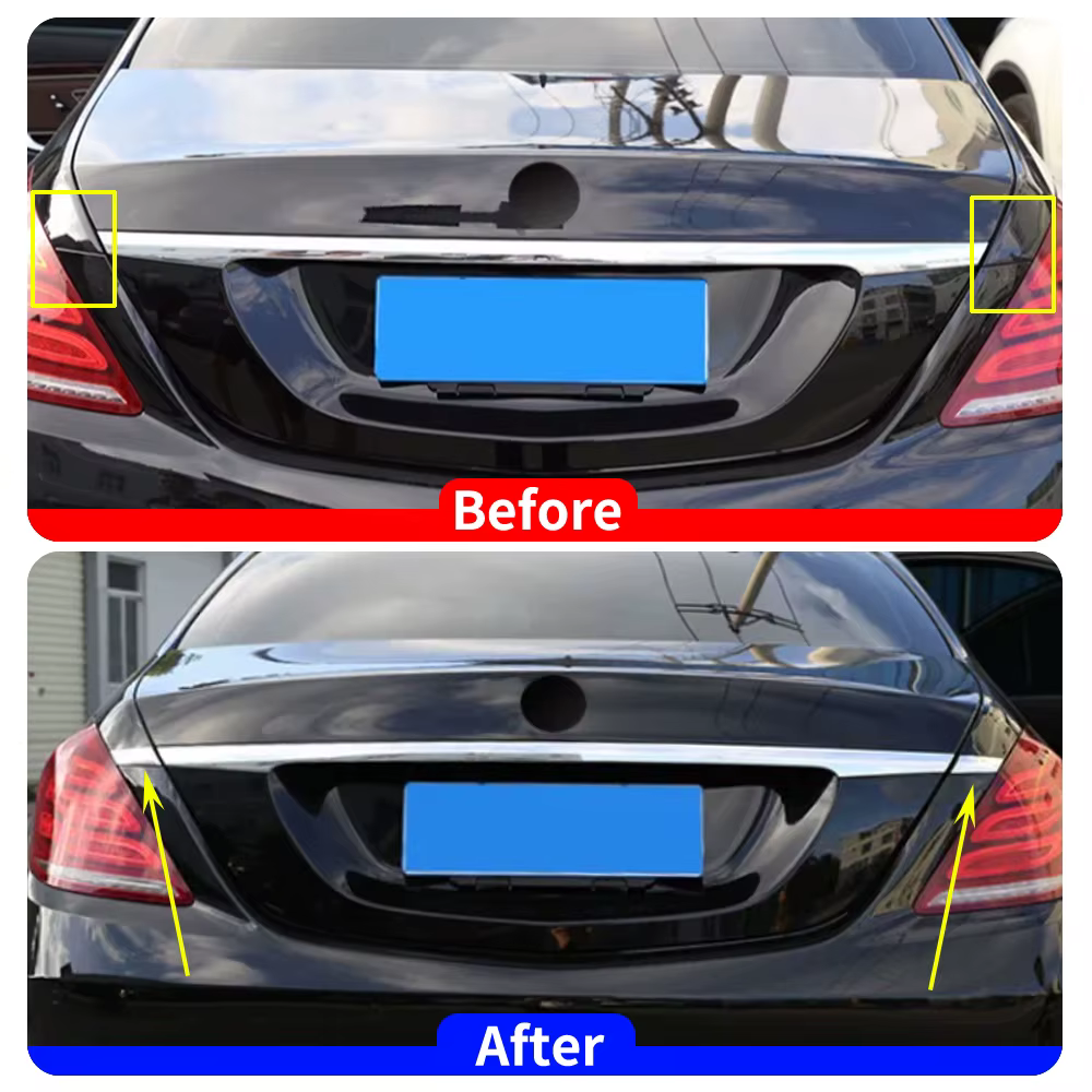 Garniture chromée étendue pour coffre arrière Mercedes Benz Classe S W222 2014-2020, autocollant décoratif extérieur pour feux arrière S400 S450 S500 S600