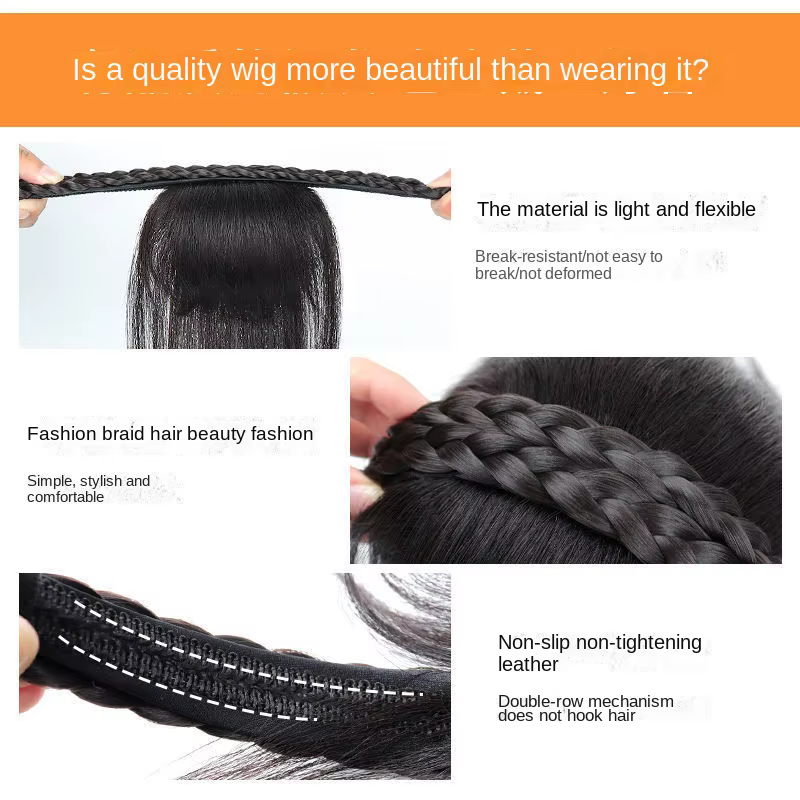 Perruque frange bandeau synthétique