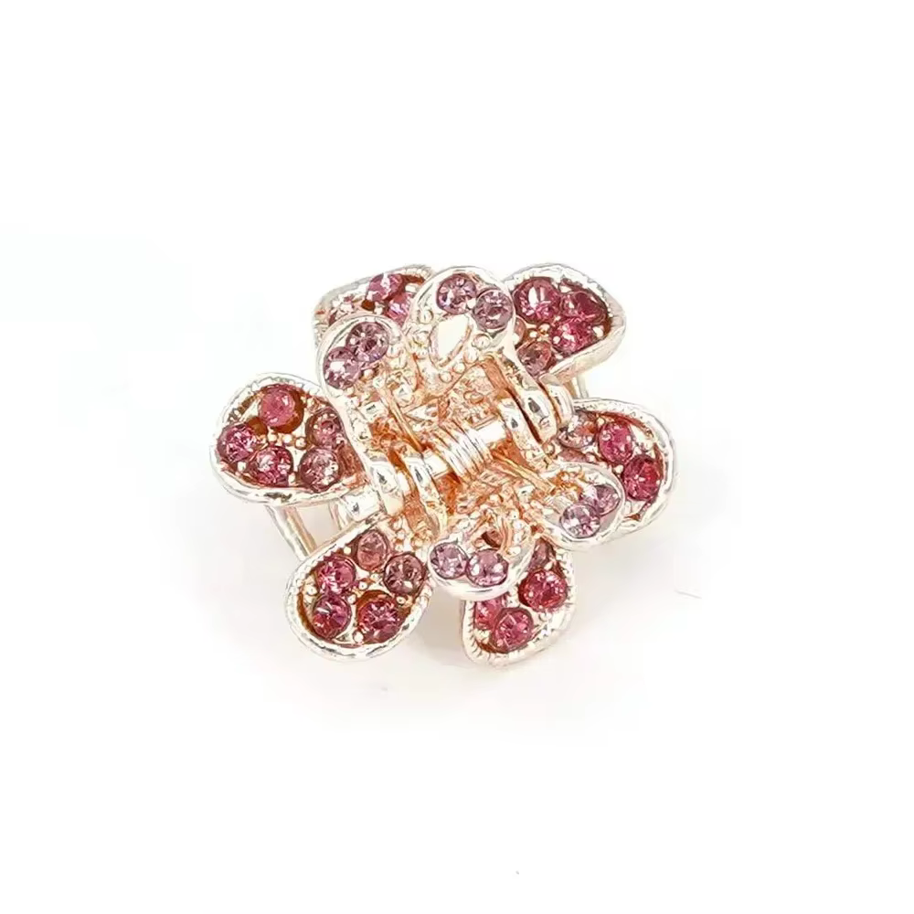 Pince à cheveux en forme de fleur en strass