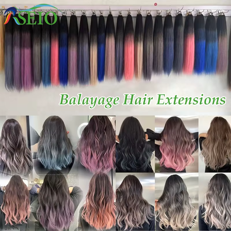 RESIO Extensions de cheveux en plumes lisses 100%