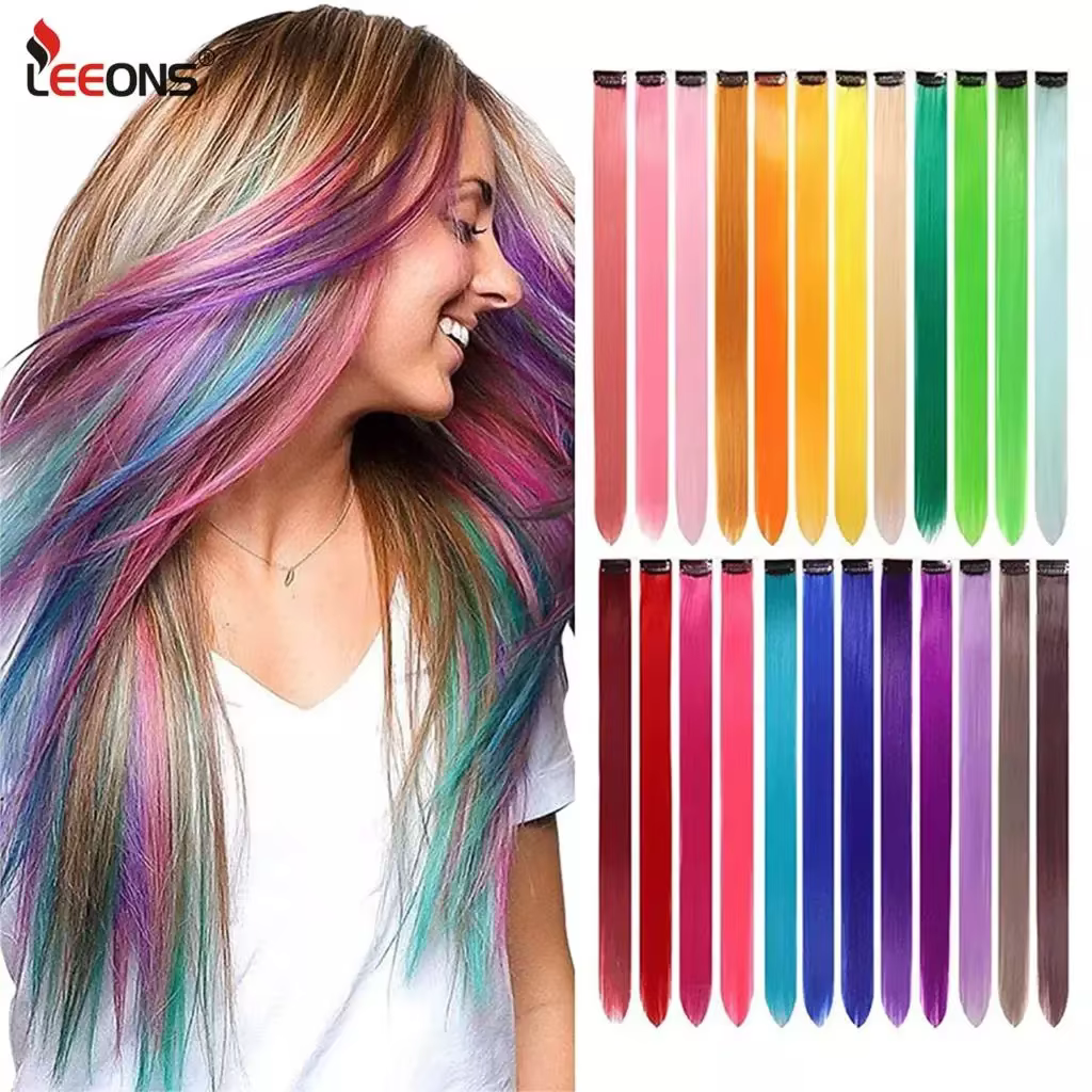 Leeons Extensions de cheveux synthétiques avec Clips