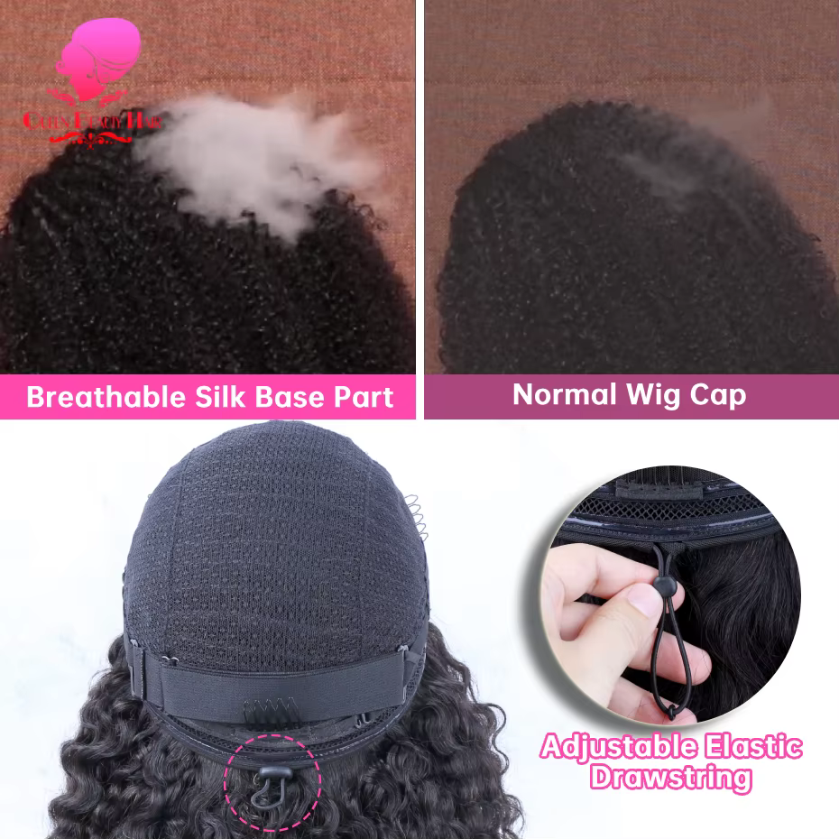 Perruques mi-longues invisibles en cheveux humains birmans