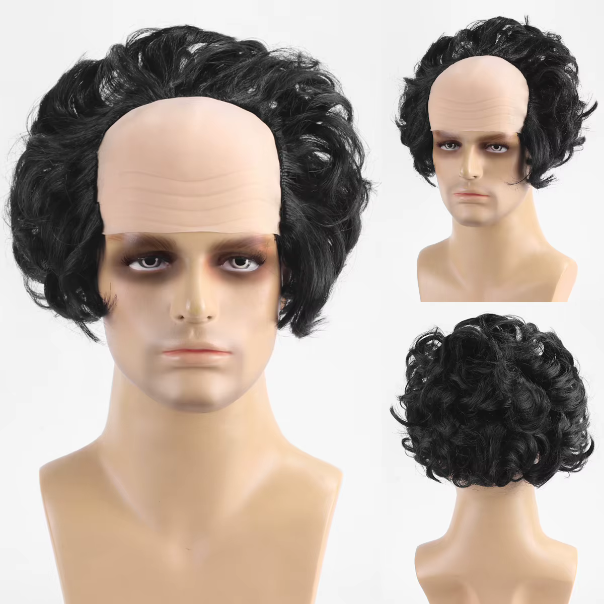 Perruque demi-couvre-tête en fibre synthétique