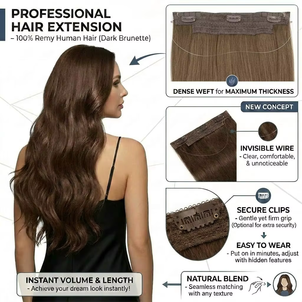 # Extensions de cheveux à 2 fils