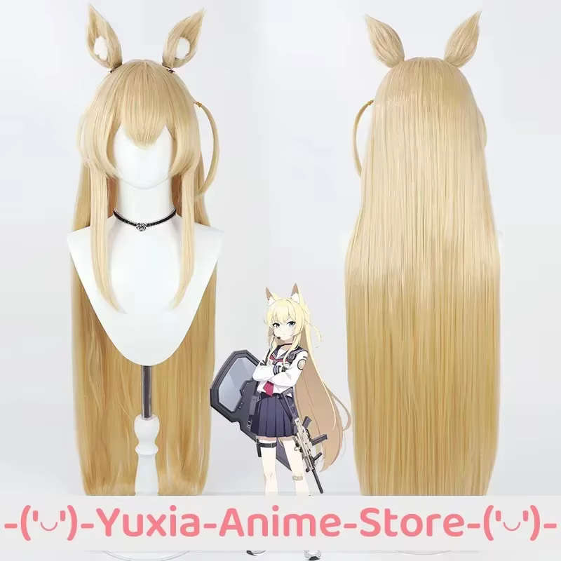 Perruque de cosplay Kurumi Blue Archive avec oreilles et bonnet