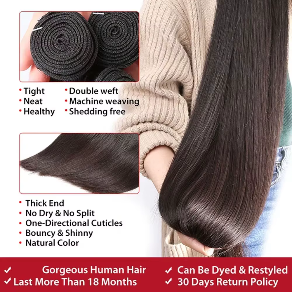Extensions de cheveux humains brésiliens vierges