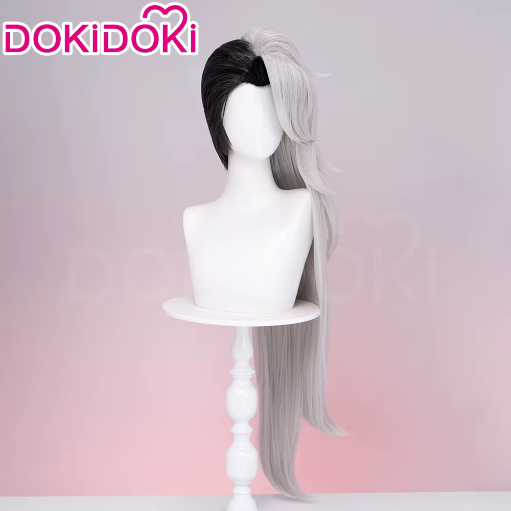Loona perruque Anime Cosplay dokidoki femmes 90 cm de Long argent-gris noir cheveux