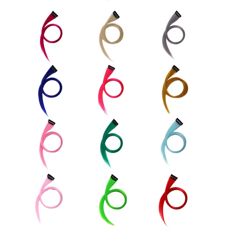 10PCS arc-en-ciel fille mettre en évidence Extension de cheveux épingle