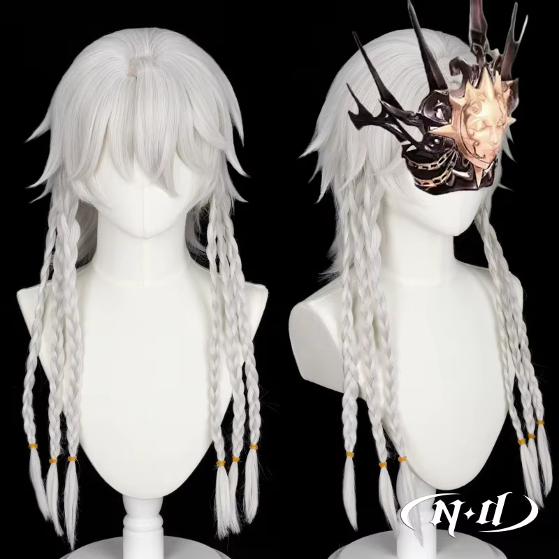 Perruques Cosplay ND Game Ta.com V Ithaqua Night Watch, MorFight Star, cheveux longs argentés pour la fête d'Halloween, Comic Con Coser