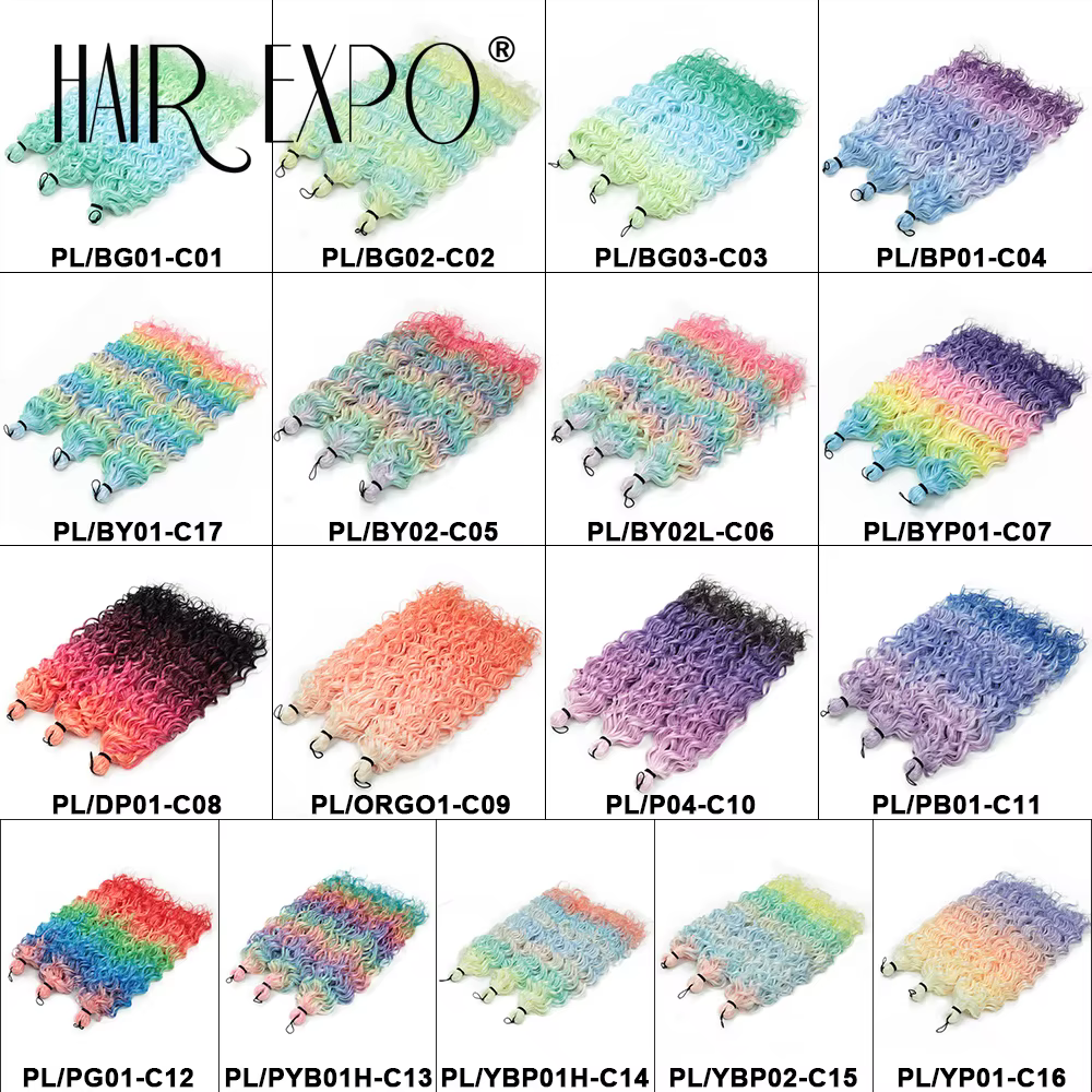 3 pièces 18 pouces Jessica cheveux vague profonde torsion synthétique Crochet