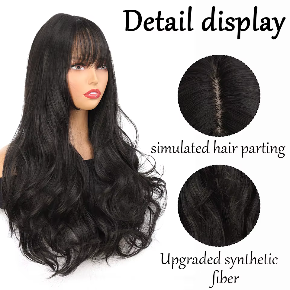Perruque Anime Noire et Marron pour Femme