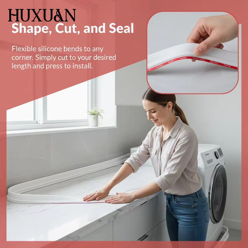 Bande de séparation PVC pour douche, 1 pièce, 1,2 m, barrière de salle de bain auto-adhésive, seuil flexible pour séparation zones humides et sèches