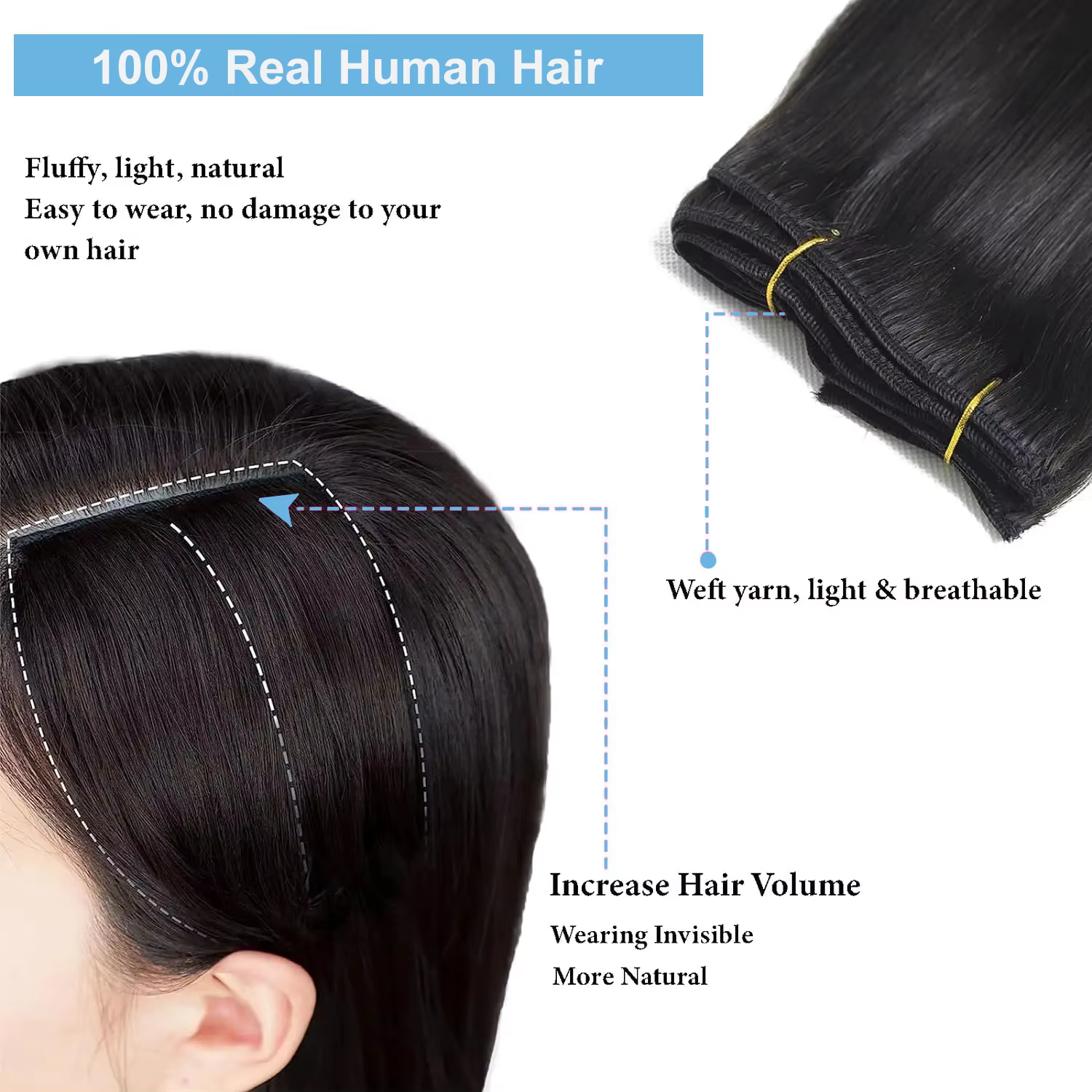 Clip dans les Extensions de cheveux vrais