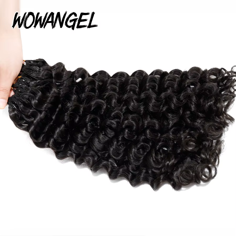 WOWANGEL Extensions de cheveux humains bouclés en vrac pour tresses