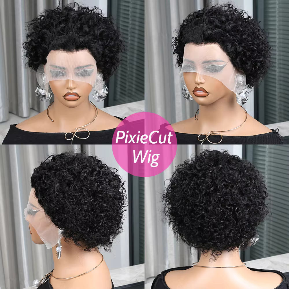 Perruque Lace Front Wig Remy brésilienne bouclée Rose