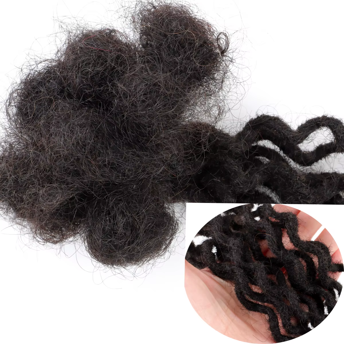 Extensions de dreadlocks bouclées faites à la main pour hommes et femmes