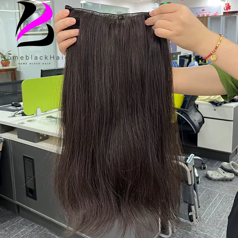 Genius trame droite brésilienne 100% naturel cheveux humains paquets Double dessiné Invisible Extensions