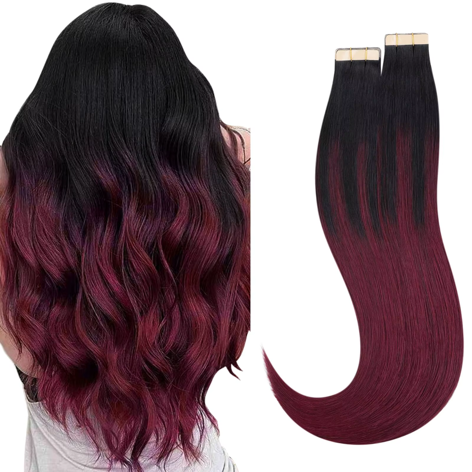 Vente en gros de 20 pièces/paquet d'extensions de cheveux humains 100% naturels