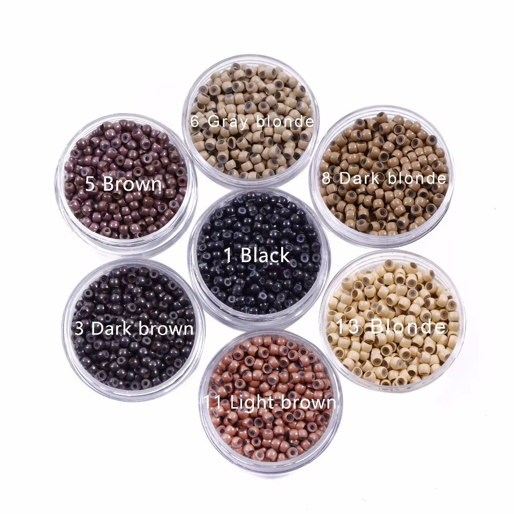 1000 pièces 3mm Nano Silicone doublé Micro anneau perles d'extension de cheveux
