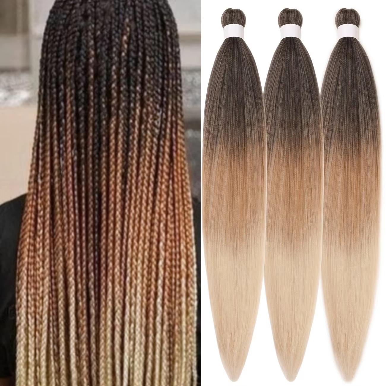 Extensions de cheveux synthétiques pré-étirées de 26 pouces pour tresses afro au crochet